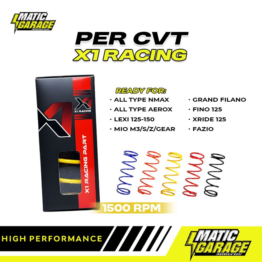 PER CVT 1500 RPM X1 RACING - YAMAHA NMAX AEROX LEXI - FILANO FAZIO - MIO FINO 125 - MODIFIKASI ORI
