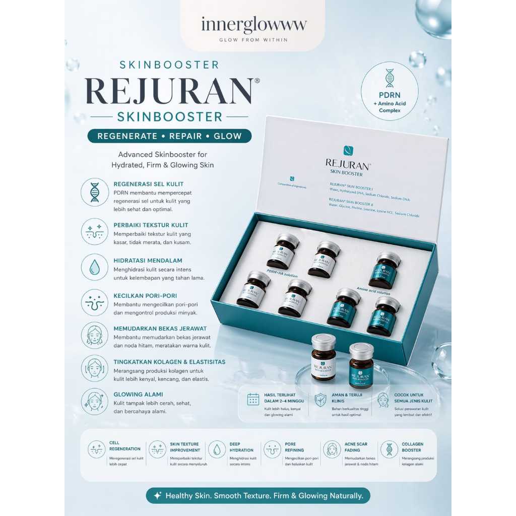 Skin Booster Best Seller Rjran Skin Booster Glass Skin [Jual Ecer 1 Set isi 2 Vial]