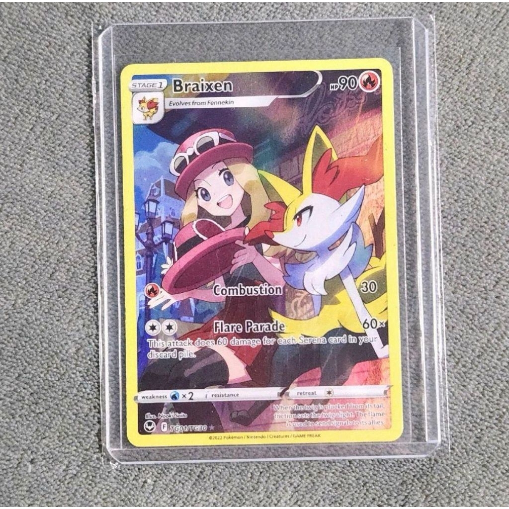 Braixen Pokemon Card EN [CHR] - Original Trainer Gallery TG01/TG30 Silver Tempest TCG Kartu English 