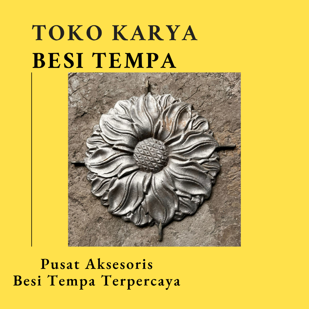 Ornamen Pagar Besi Matahari 26 cm - 1 Sisi / Aksesoris Pagar Besi dan Tralis / Aksesoris Besi Tempa 