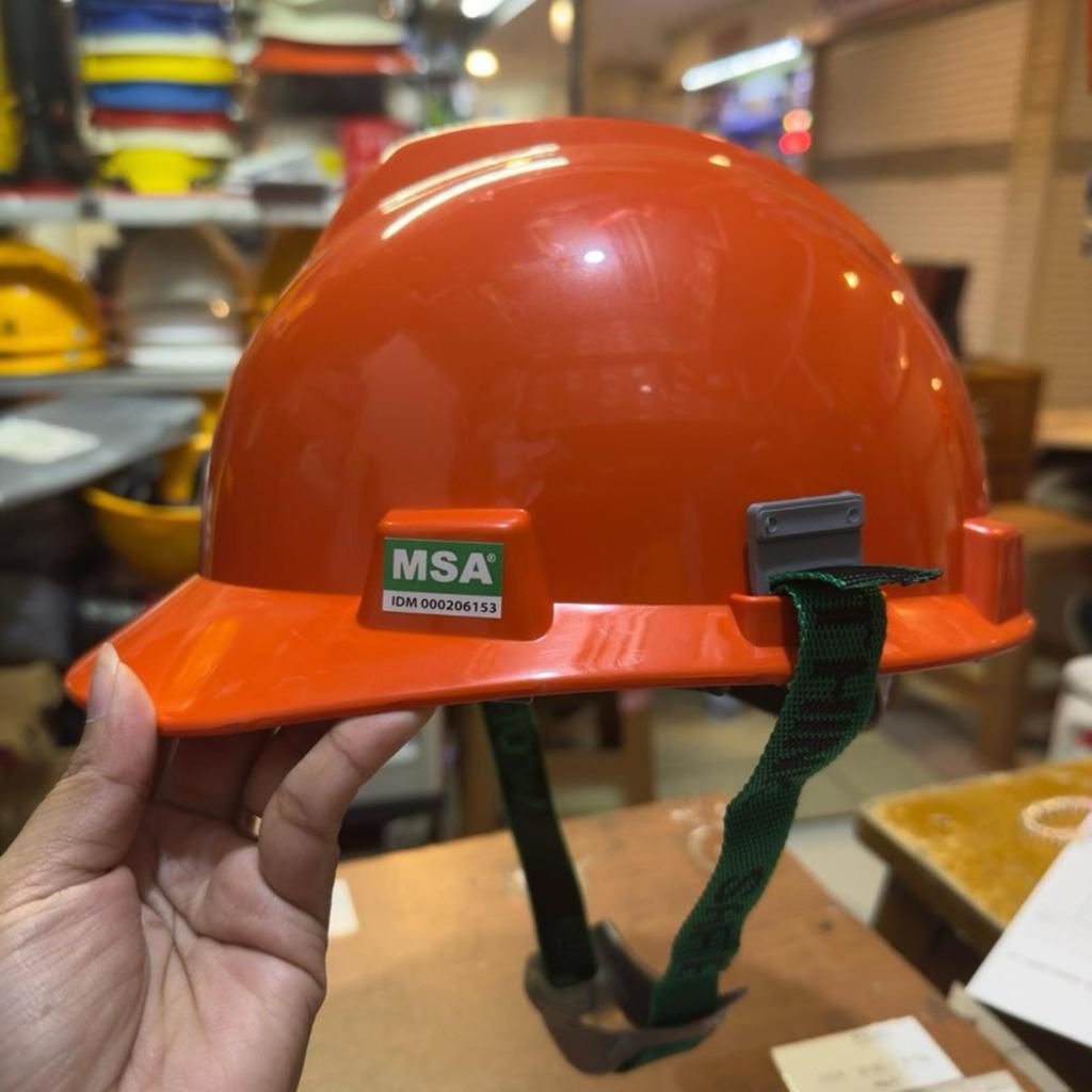 Safety Helmet MSA Vgard Warna Orange / Helm Safety MSA Vgard SNI Iner Biasa Original - Orange