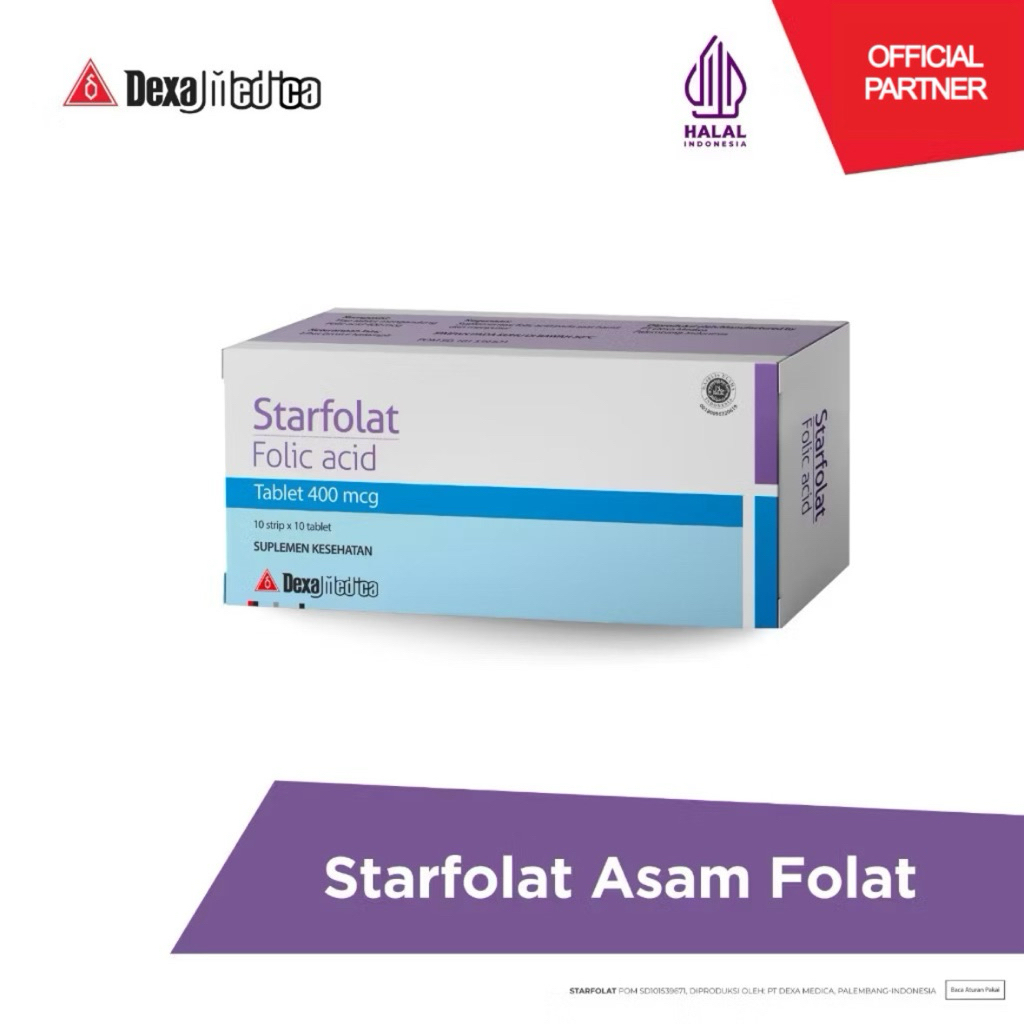 Starfolat Asam Folat 400mcg - 100 Tablet untuk Ibu Hamil