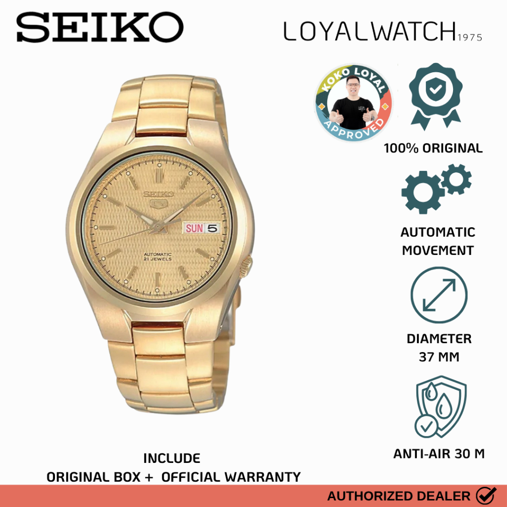 Jam Tangan Seiko 5 Sport Pria SNK610K1 Gold Stainless Steel Original Garansi Resmi
