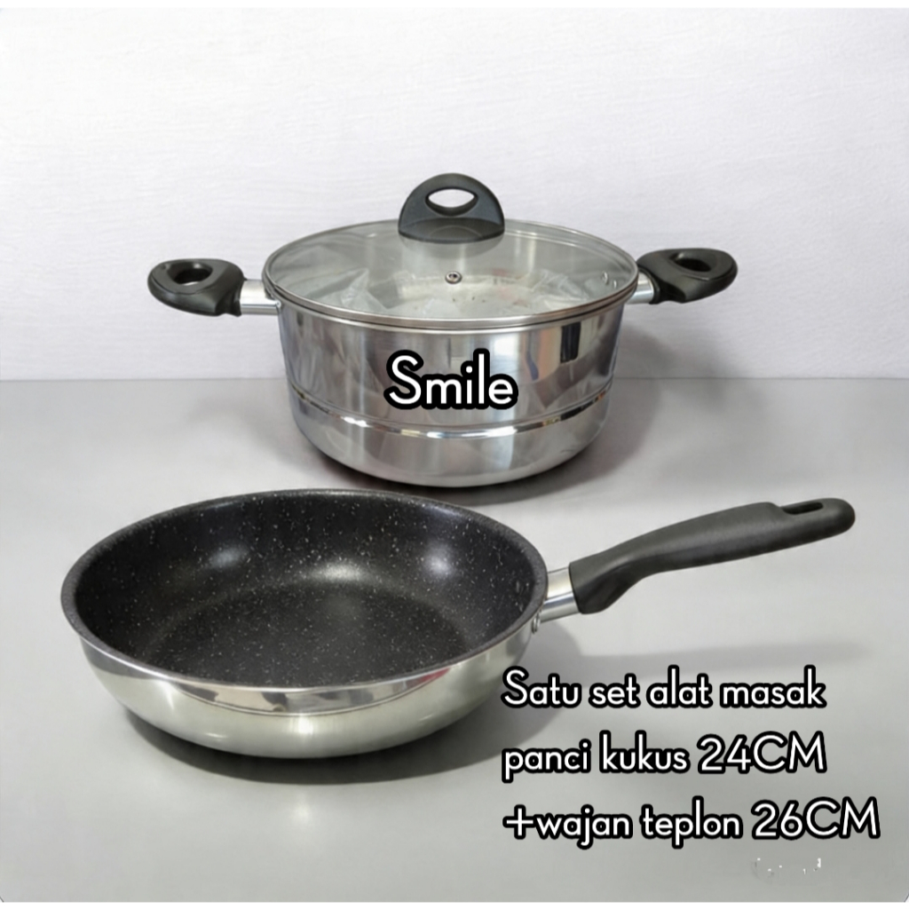 1 Set Panci Dan Wajan Teflon Supra Stainless Stell