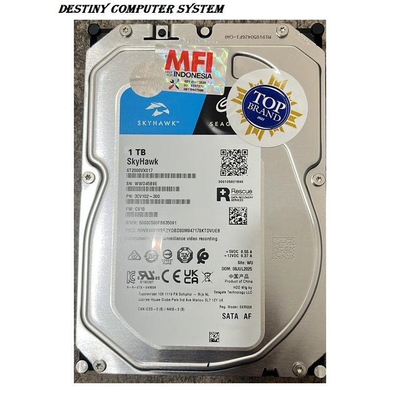 HD CCTV Seagate 1TB / 2TB Skyhawk MFI