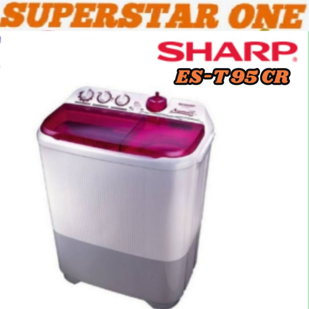 Mesin Cuci Sharp 2 Tabung 9KG EST95cr/ES T95CR/ES T95 CR 9KG