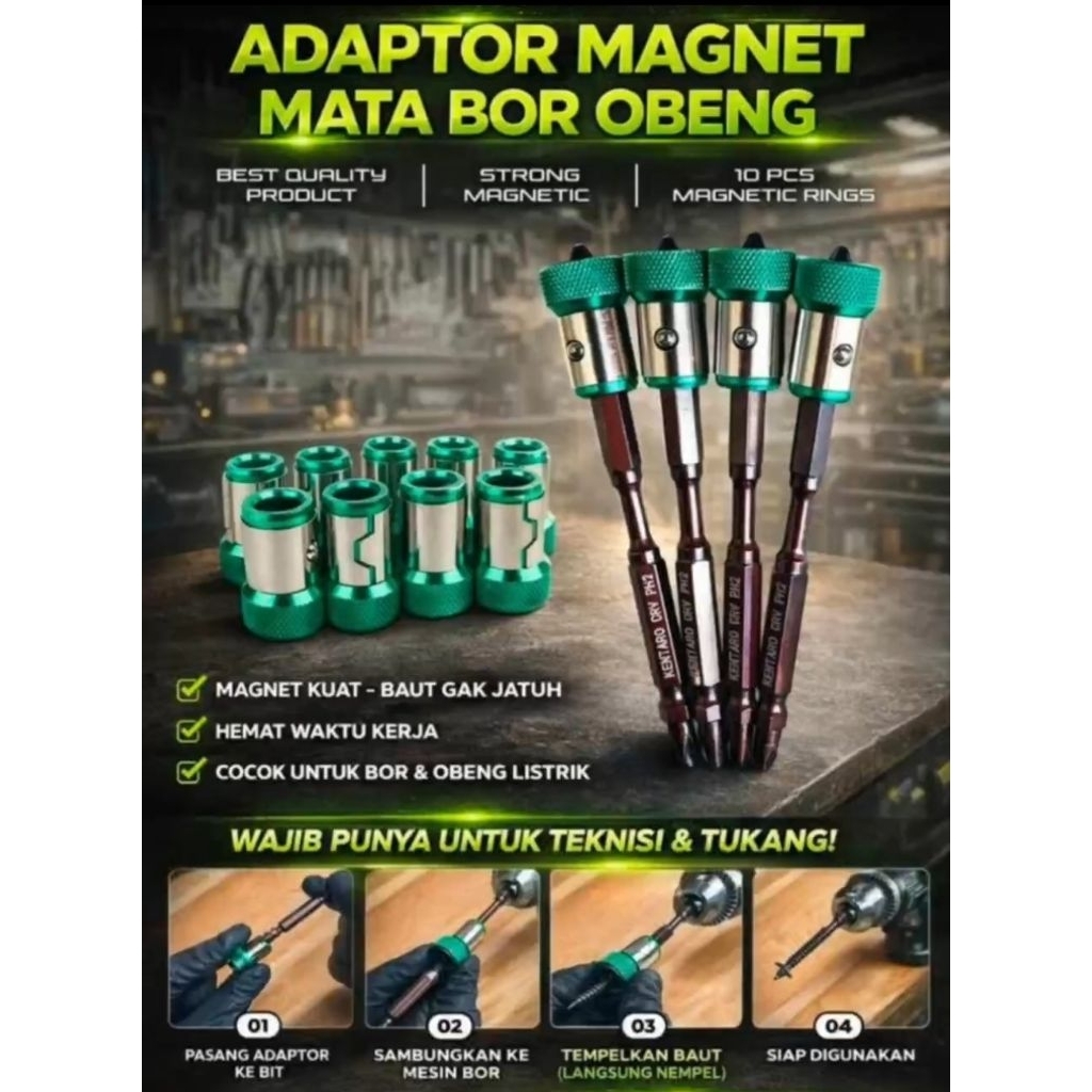 Kentaro Ring Adaptor Magnetic / Konektor Ring Magnet Kepala Obeng
