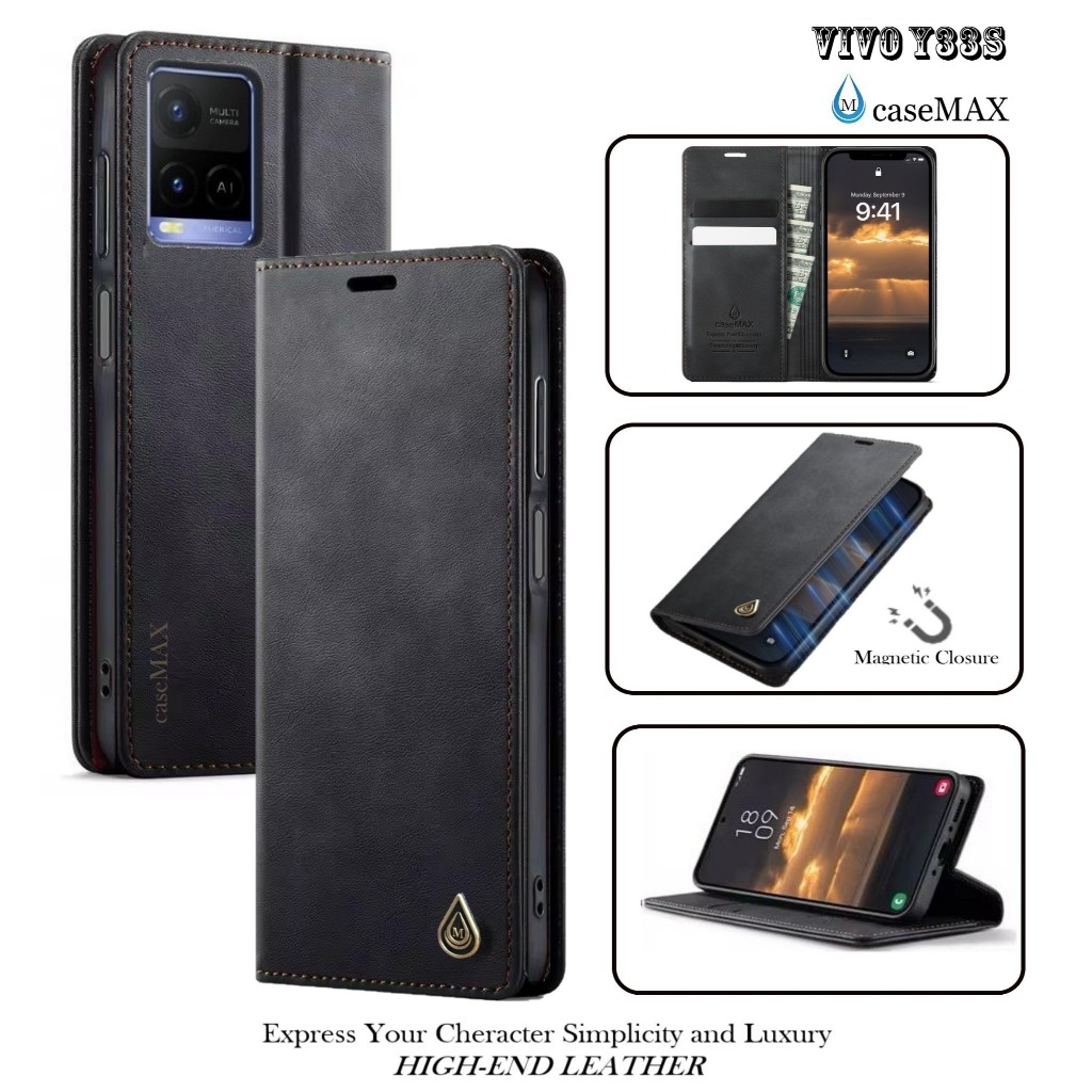 Flip Case VIVO Y33S Case Wallet Kulit Casing Dompet Case Wallet Leather Flip Case VIVO Y33S Casing h