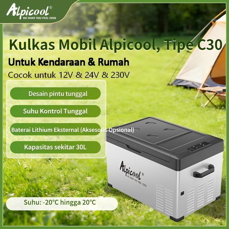 Kulkas Mobil Alpicool Tipe C30 Kulkas untuk kendaraan(12V/24V) & rumah(220-240V AC) Single door Suhu