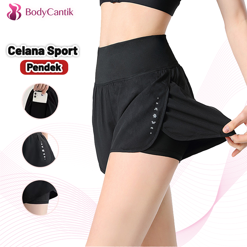 ANGEL MOMMY  Celana Olahraga Pendek Wanita Legging Traning Sport Wanita Baju Senam Gym Fitness Yoga 