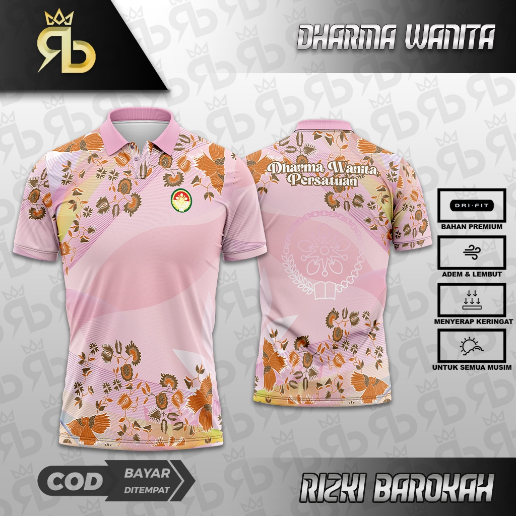 JERSEY DHARMA WANITA/KAOS DHARMA WANITA/BAJU DHARMA WANITA/KAOS PENDEK/KERAH DHARMA WANITA/DRYFIT MI