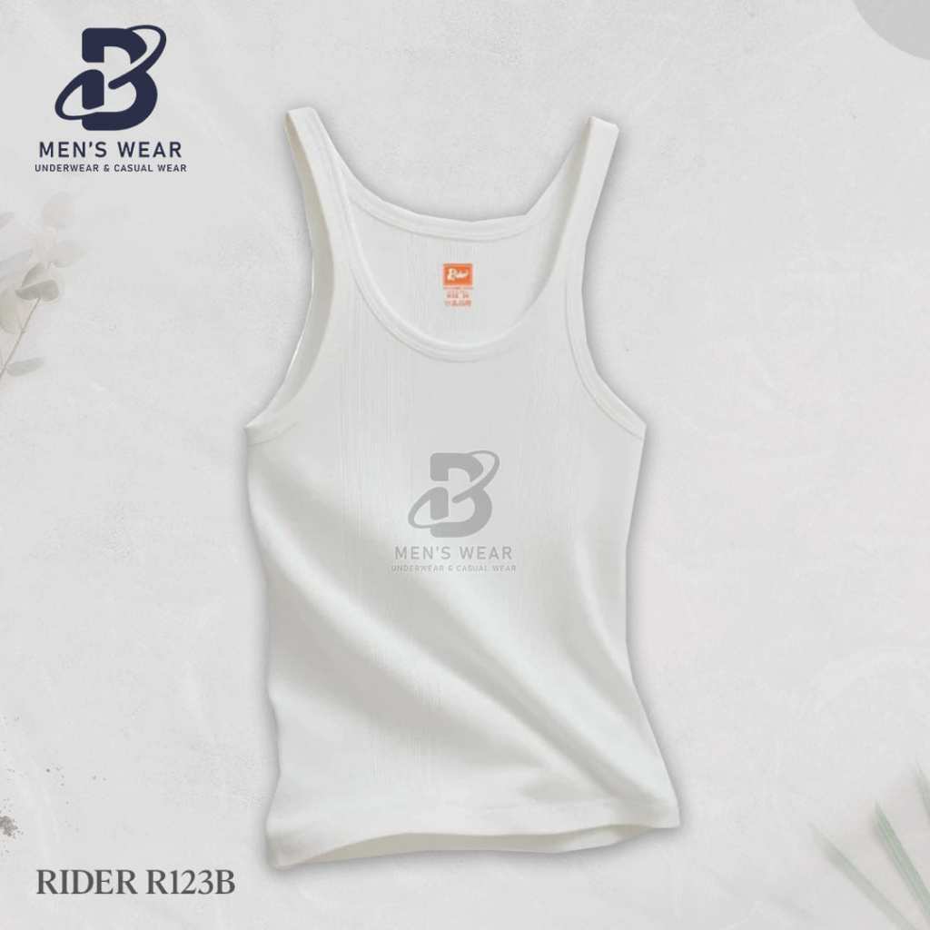 [Browear] RIDER Kaos Dalam Oblong Singlet Kutang Pria T-Shirt R123B R 123 B | Katun | Putih | XS S M