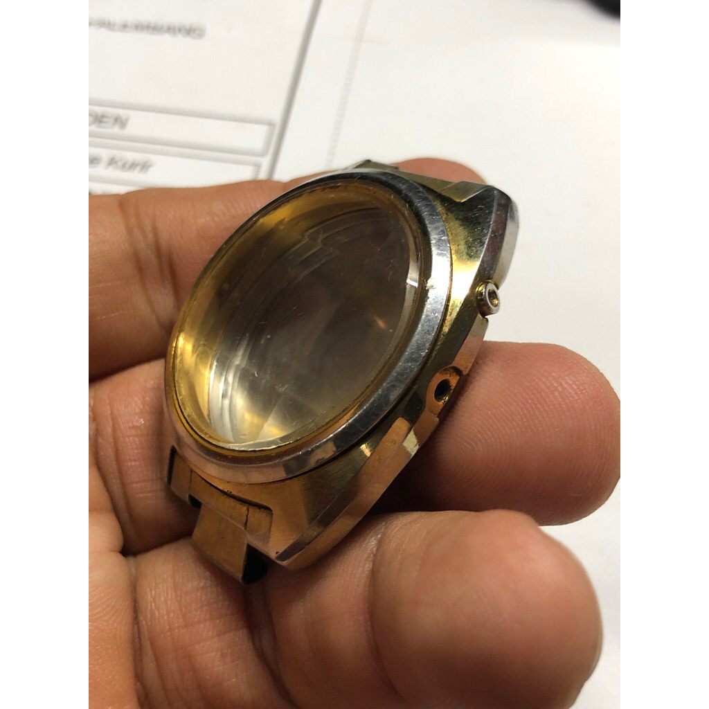 bodi jam orient jepang ori kondisi mulus siap pakai warna gold
