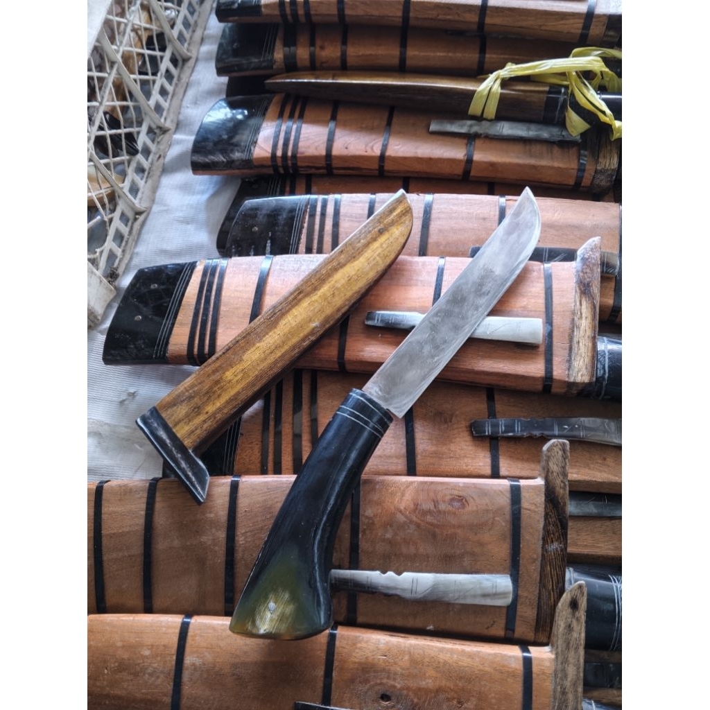 pisau seset kulit bahan baja bearing gagang tanduk