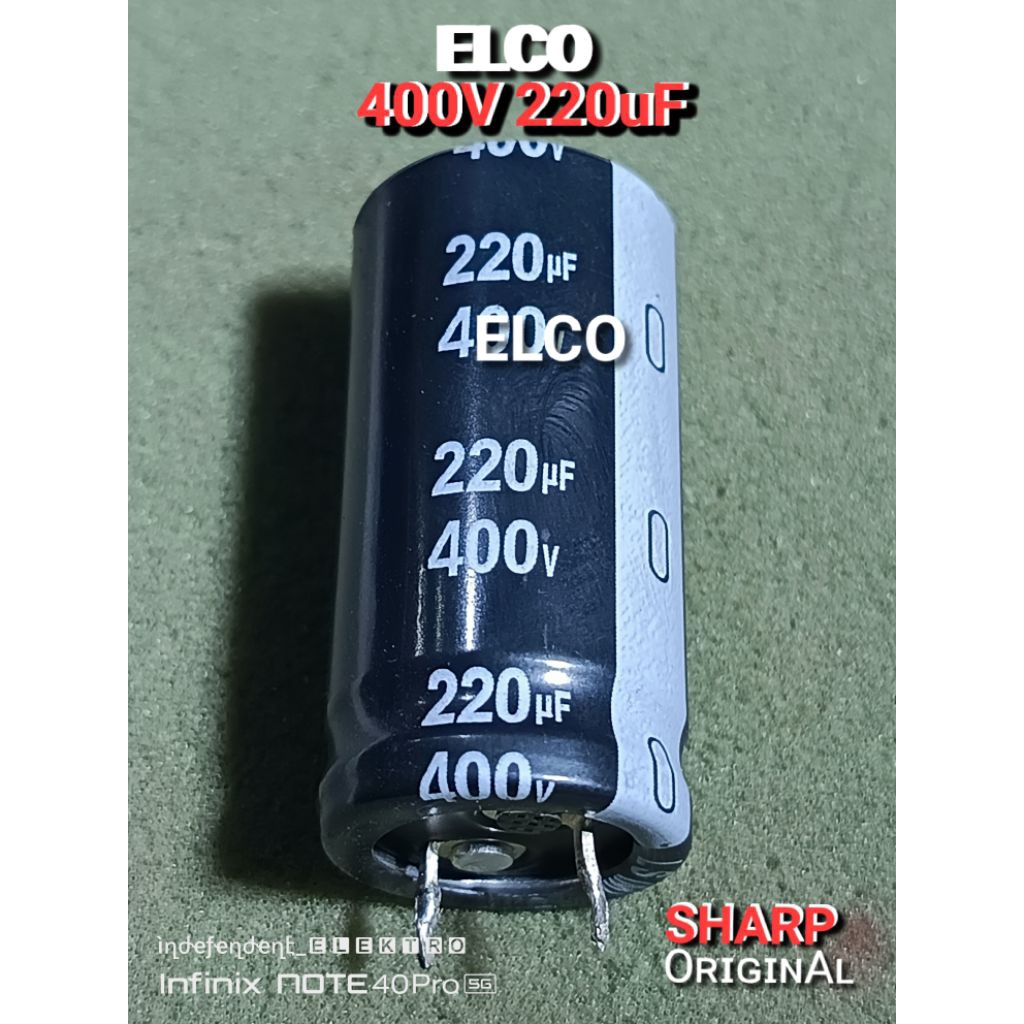ELCO 400V 220uF   Elco Tv sharp   Elco 220uF 400v