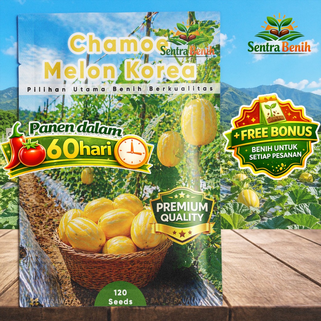 [FRESHPACK] Benih Buah Chamoe Melon Korea Isi 120 Biji Melon Korea Tahan Hama - Sentra Benih