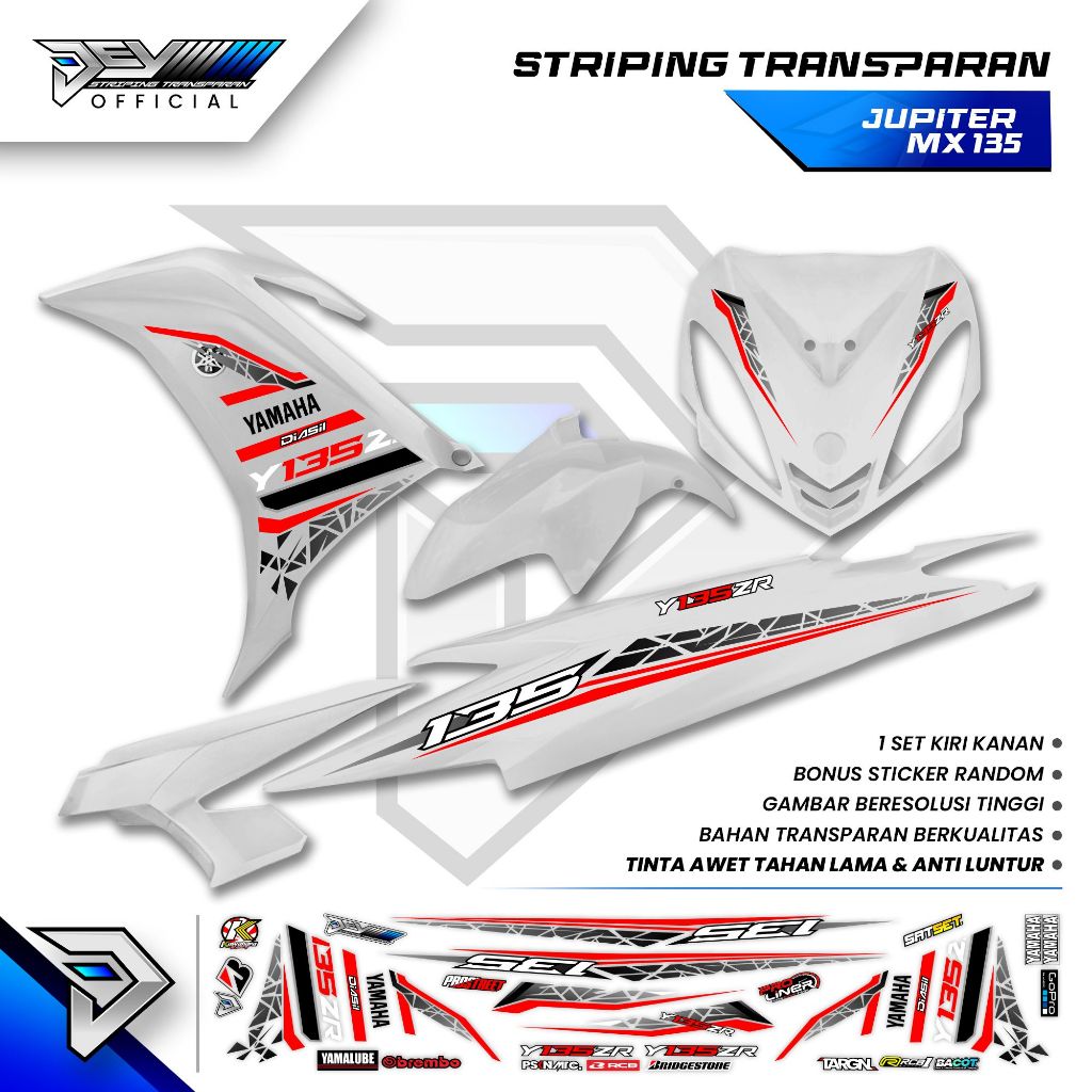 STRIPING TRANSPARAN JUPITER MX NEW 135 | VARIASI LIS | STICKER BODY JUPITER MX 135 NEW