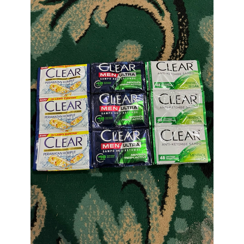 clear sampo menthol 1 renceng isi 24 sachet
