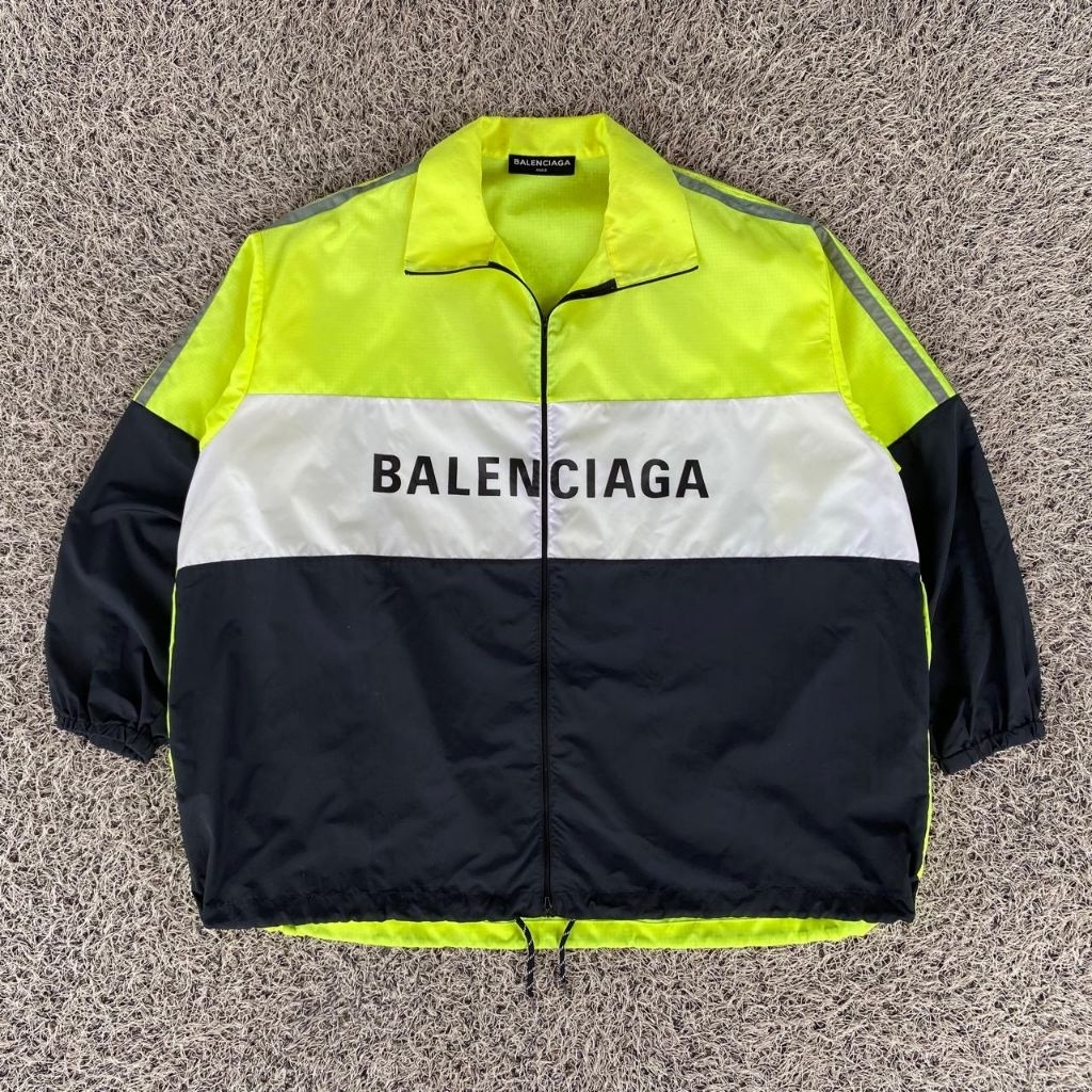 Balenciaga track jacket neon yellow oversize