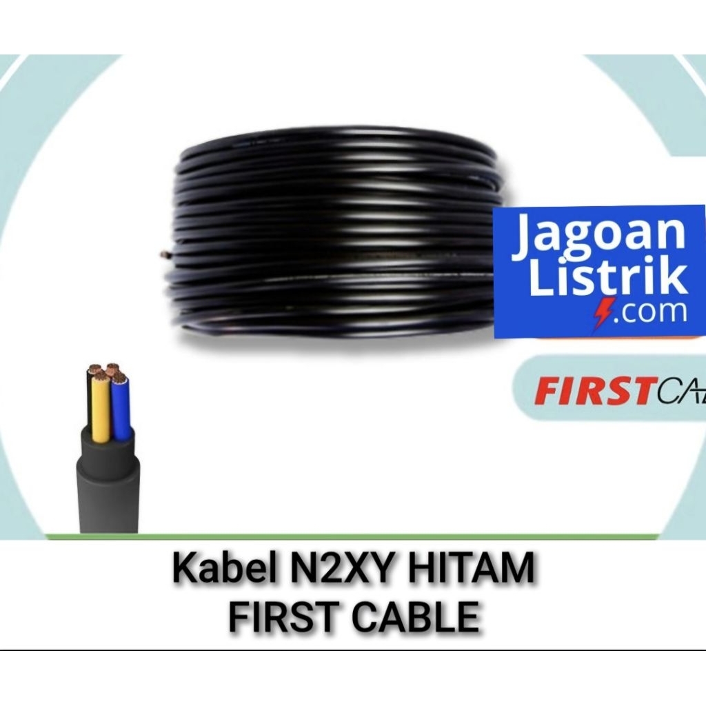 Kabel N2XY 2x2.5 mm2 First Cable Hitam XLPE/CU/PVC N2XY 2 x 2.5 mm2, stranded  0.6/1 kv Black FIRST 