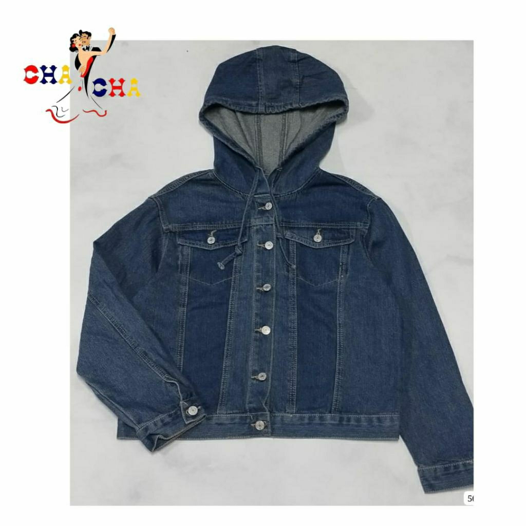 CHAHOP - JAKET HOODIE JEANS / JAKET IMPORT HOODIE JEANS CASUAL WANITA