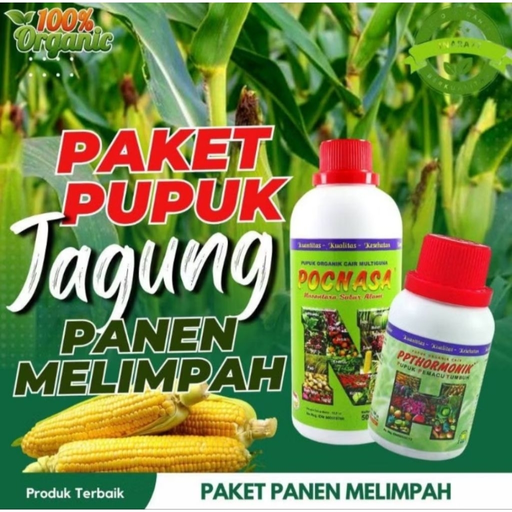 PAKET PUPUK BOSTER JAGUNG POC NASA 500cc DAN HORMONIK 100cc