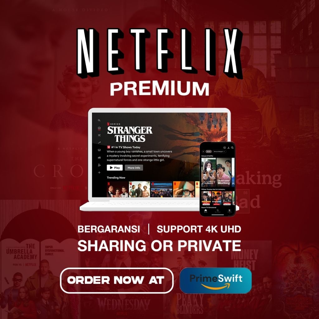 NETFLIX PREMIUM HARIAN/MINGGUAN 4K UHD BERGARANSI