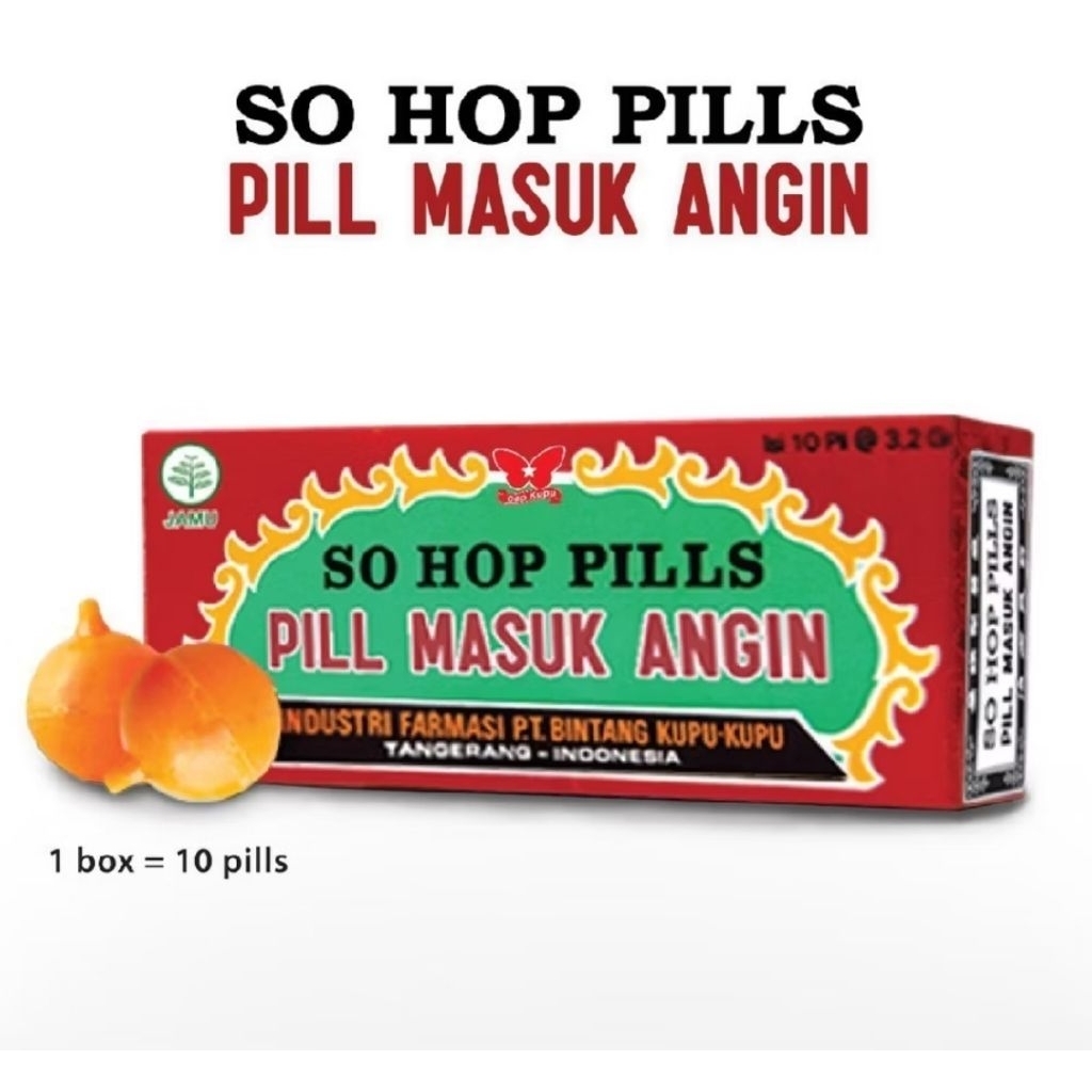 So Hop Pills Box isi 10Pcs Pill Masuk Angin Original