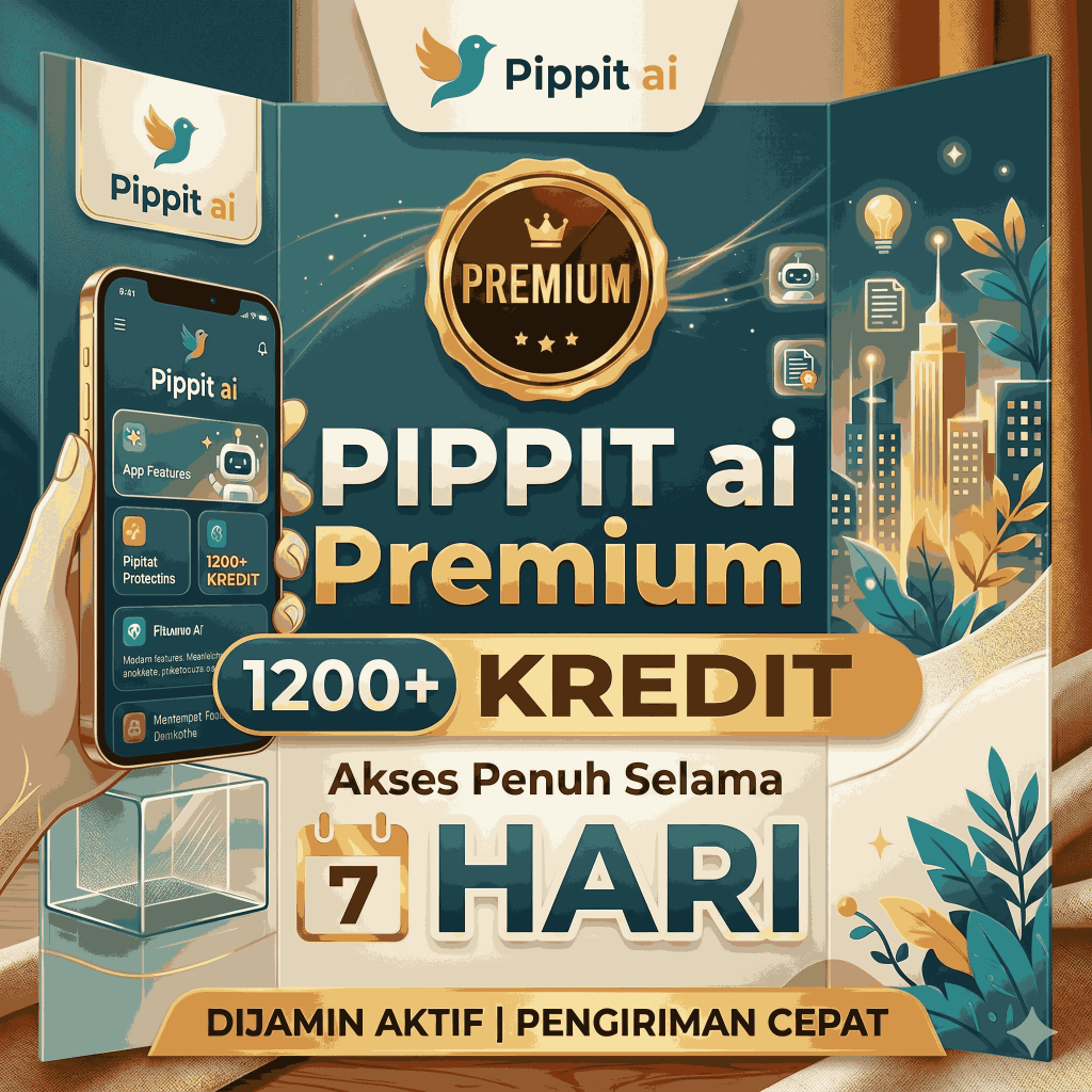 "Pippit AI Premium 1200+ Kredit Akun Private Dan Resmi - Alat Bantu Buat Konten Viral Otomatis"