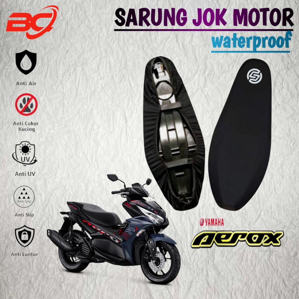 cover jok motor anti air YAMAHA AEROX,AEROX ALPHA,sarung jok motor anti cakar kucing,anti slip,penut