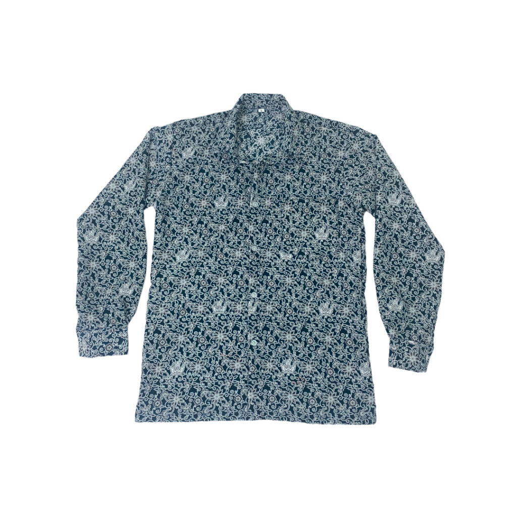 SERAGAM BATIK SEKOLAH SMA MOTIF BUNGA RAMPE LENGAN PANJANG
