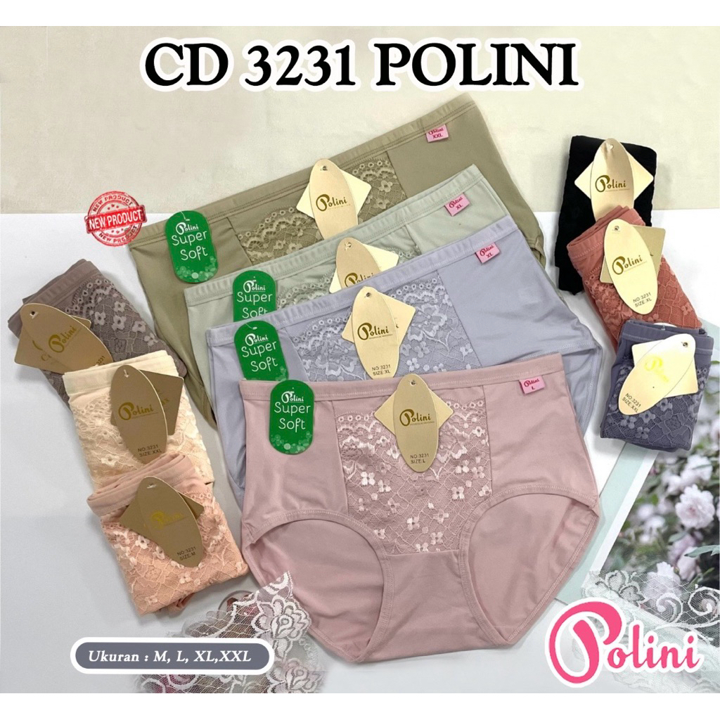 Polini Celana Dalam Wanita Brukat 3231 CD 3231 Polini Super Soft Ukuran M L XL XXL