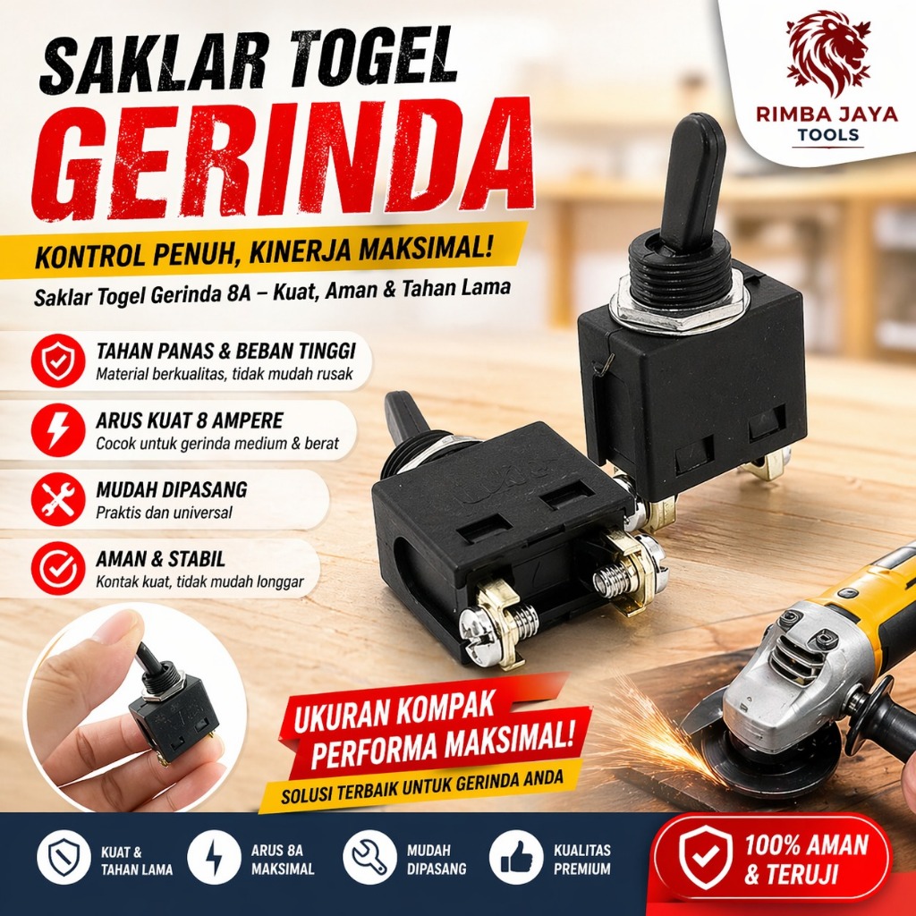 Saklar / Switch Mesin Gerinda RYU RSG 100-3 Ryu Original / Sparepart Saklar Mesin Gerinda