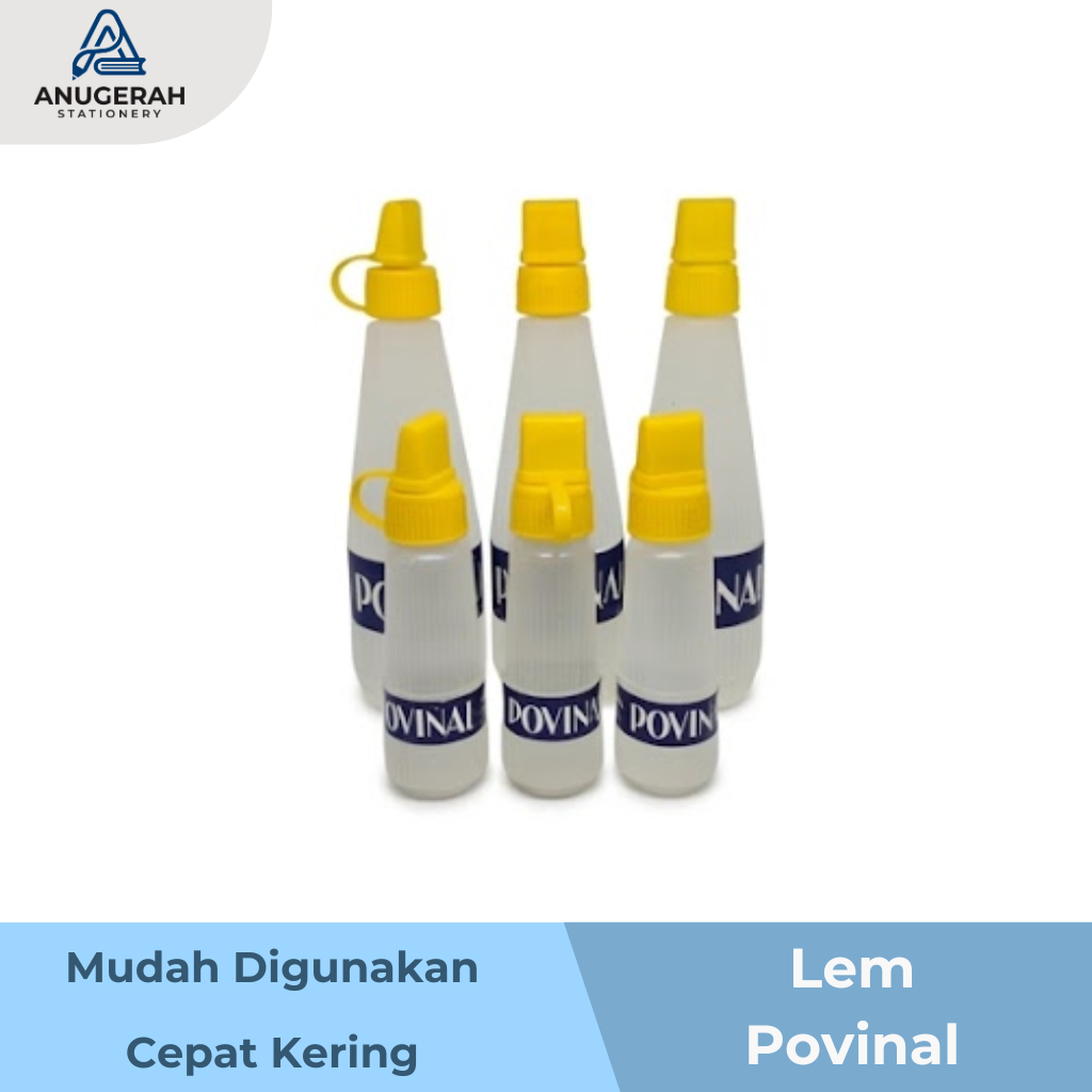 Lem Povinal Cair Bening Lem Kertas Glue 22ml / 75ml - Lem Cair Bening, Lem Kertas Serbaguna, Lem Sli