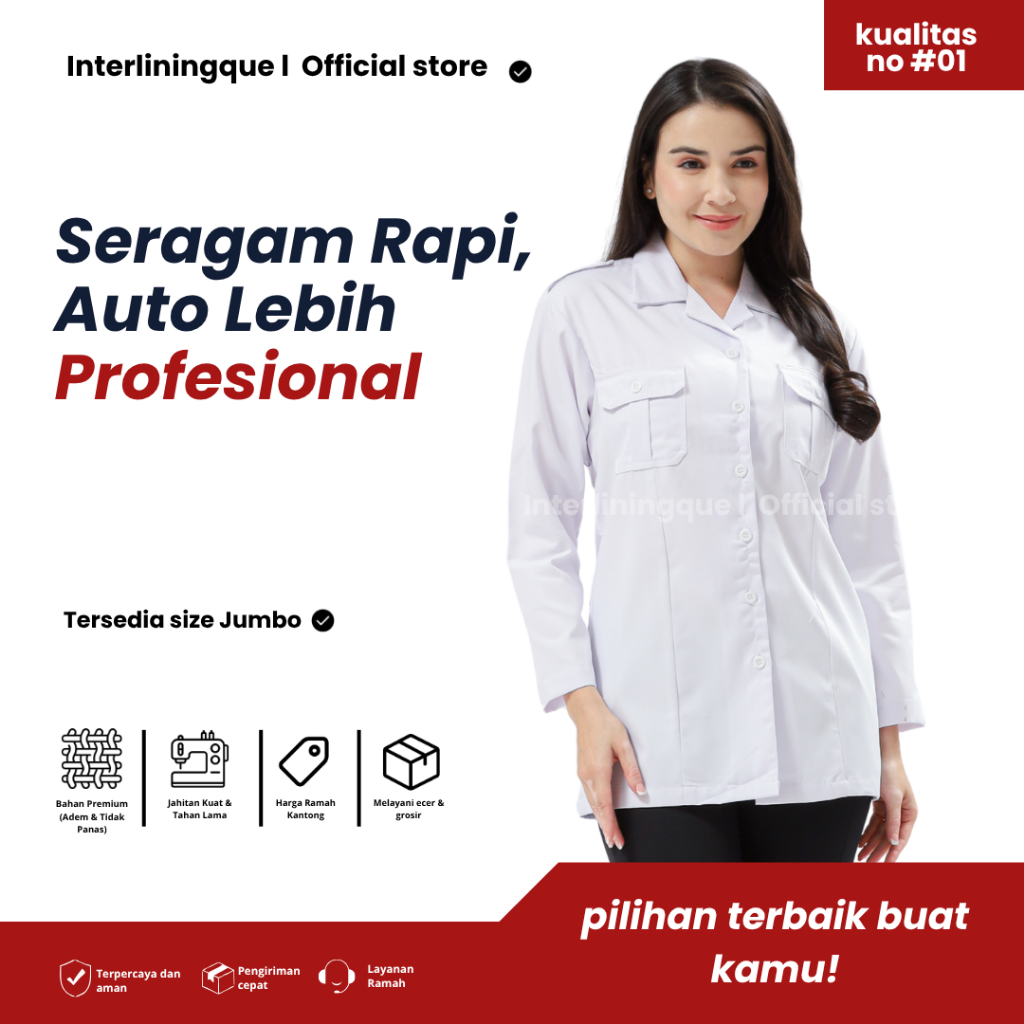 Kemeja Wanita Pdh Putih Pppk Pns ASN Guru