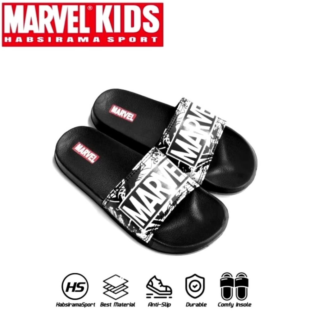 Sandal Anak Motif Superhero Marvel Bahan Empuk Ringan Anti Licin / Sandal Selop Anak Laki-laki Kekin
