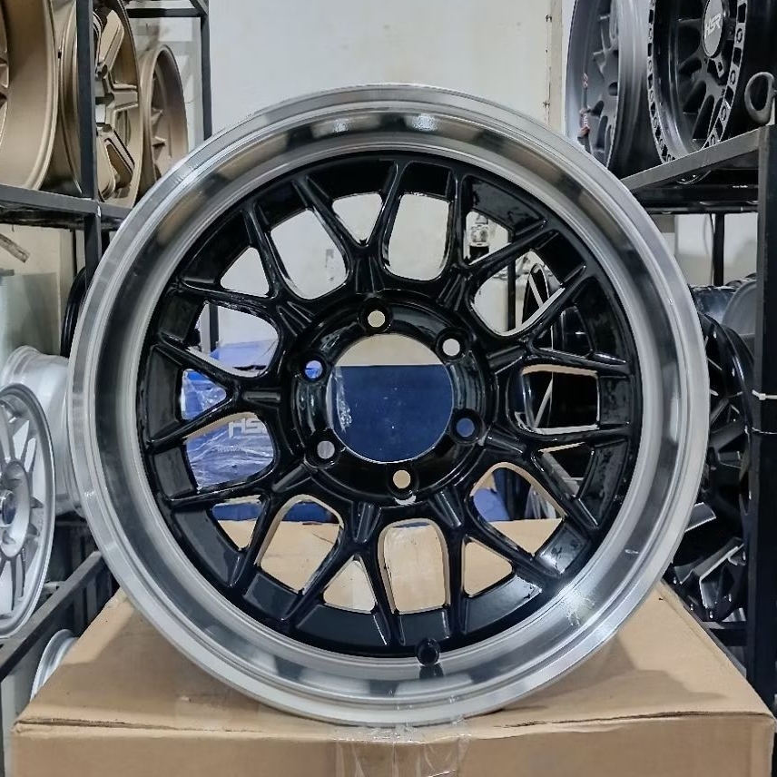 Velg mobil baut 6 pajero Ring 17 model BBS merk Hsr type DULUPI lebar 9 pelek mobil r17 Model JDM fo
