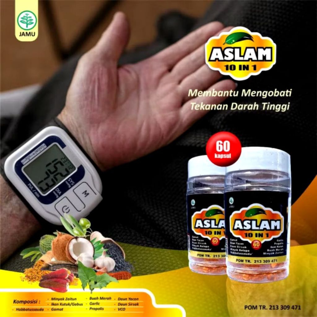 [ ASLAM 10 IN 1 ] Kapsul Habbatussauda Isi 100 kps | Kapsul Herbal Multikhasiat 100%  Original