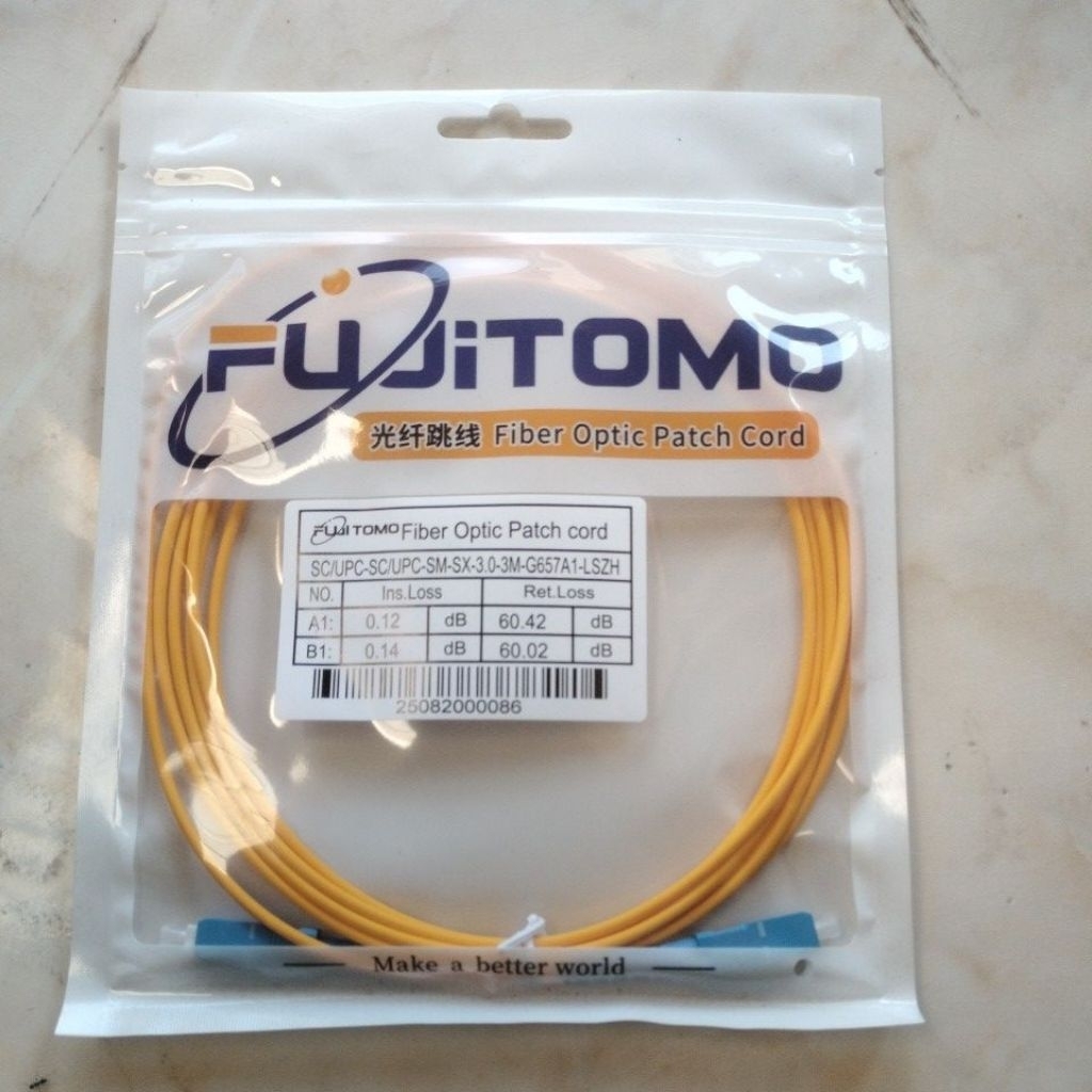 Patchcore - Patchcord YELLOW FUJITOMO 3mm