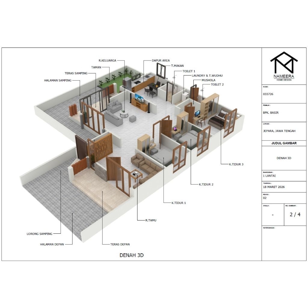 Jasa Desain Rumah Modern | Desain Rumah | Desain Denah 3D Rumah