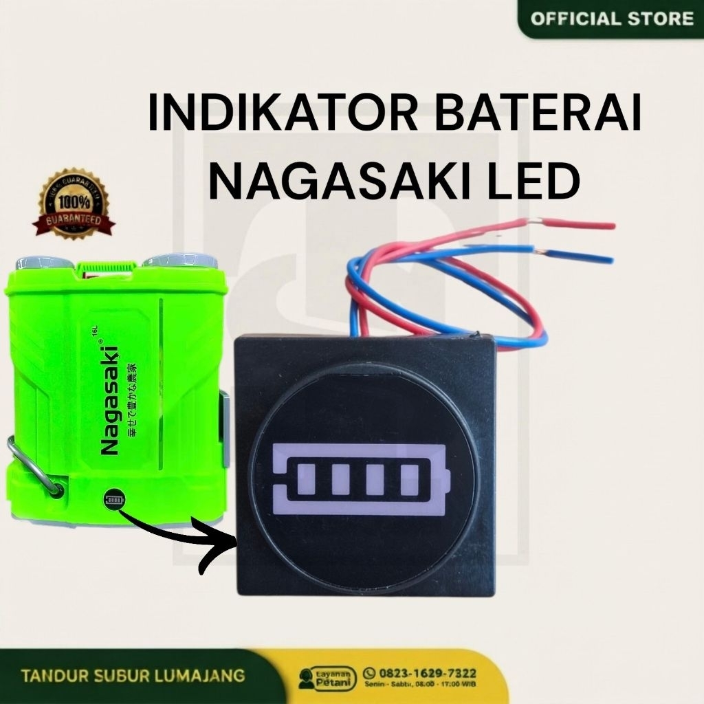 Voltmeter Indikator LED Nagasaki Baterai Lithium Digital Tangki Sprayer Elektrik Pompa Semprot
