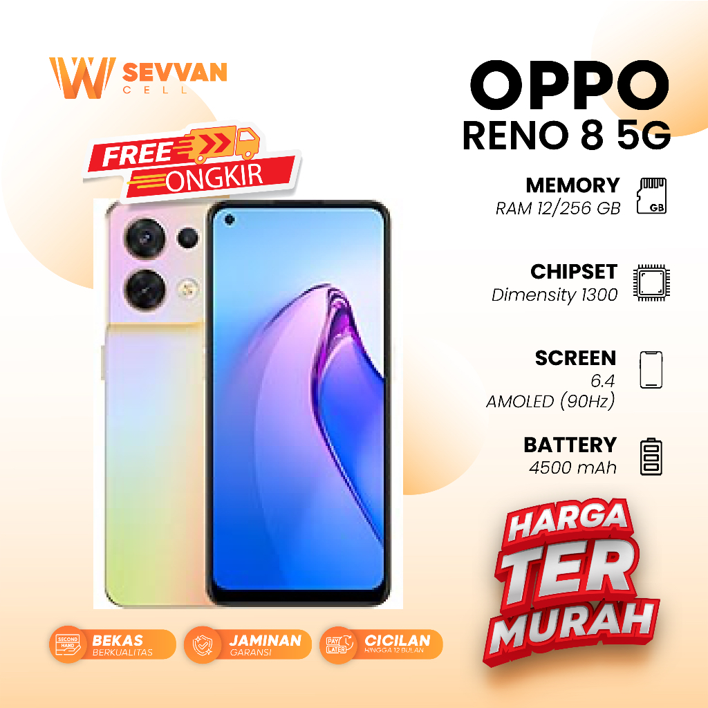 Handphone Oppo Reno 8 5G Ram 12 256 GB