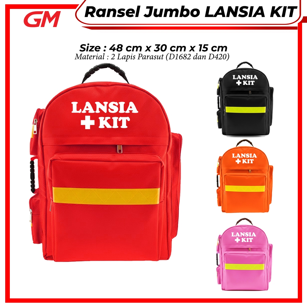 Ransel Jumbo LANSIA KIT Tas Medis Besar Tas P3K Medical Bag Emergency Kit Tas Kesehatan Tas Perlengk