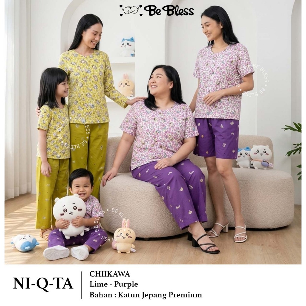 Piyama NIQTA CHIIKAWA | Anak Dewasa SML 160 170 Baju Tidur Katun Jepang NQT Wanita