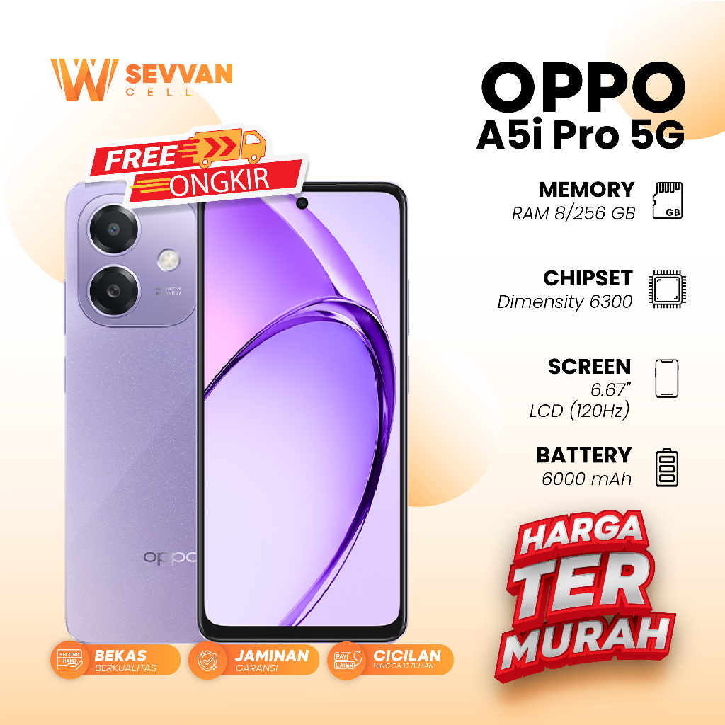 Handphone Oppo A5i Pro 5G Ram 8 256GB
