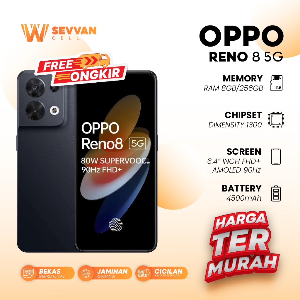 Handphone Oppo Reno 8 5G Ram 8 256 GB