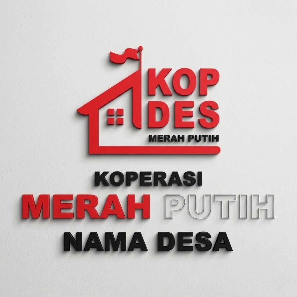 HURUF TIMBUL AKRILIK 2mm PLUS BUSA  2 cm KOPERASI MERAH PUTIH TERMURAH