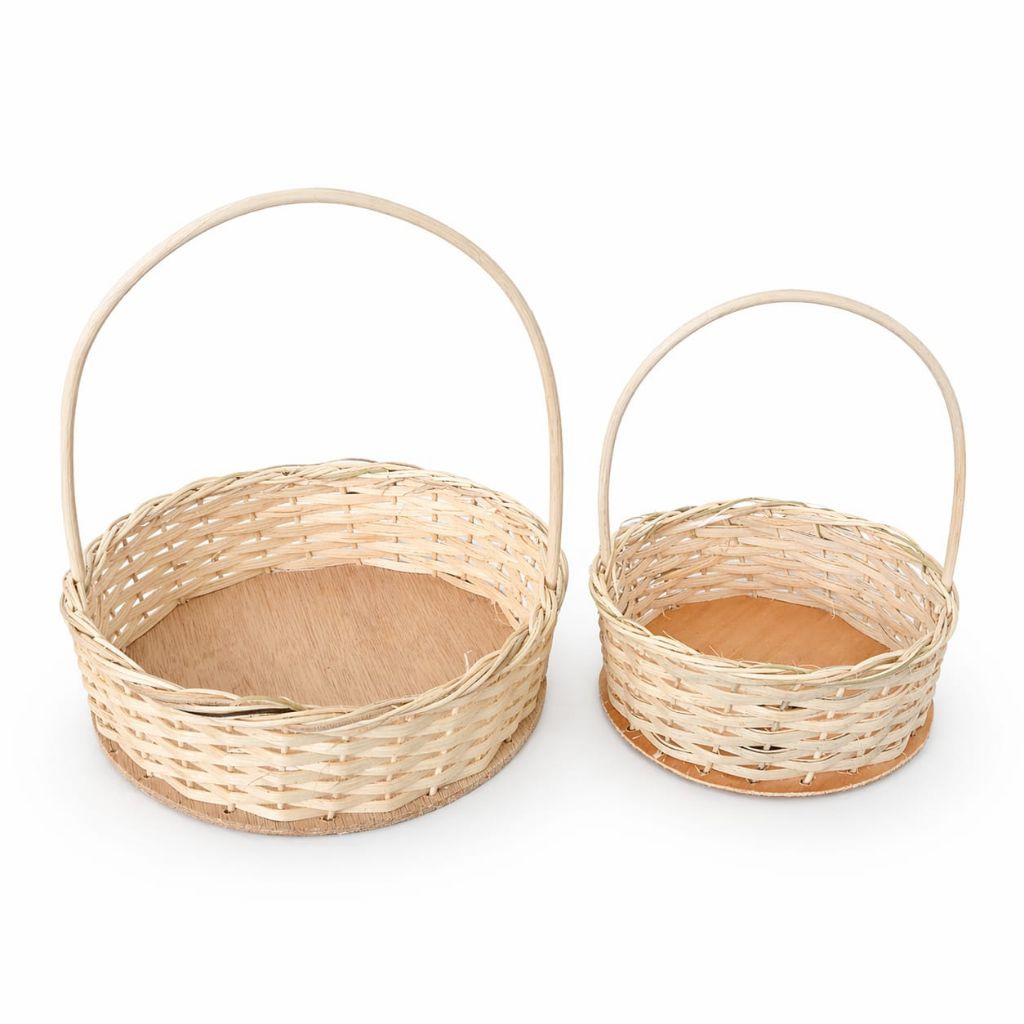 Hampers Hadiah Keranjang Rotan Kayu Bambu Parcel Buah Bulat Bertangkai Diameter 15 20