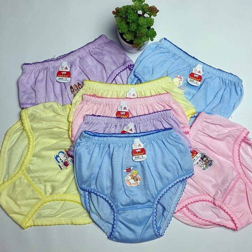 LUSINAN 12 PCS CD Celana Dalam Anak Cewek Sablon Murah / CD Anak Polos