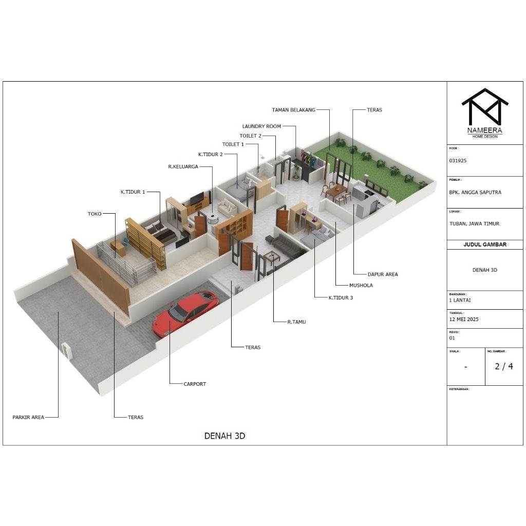 Jasa Desain Rumah Minimalis | Desain Rumah | Desain Denah 3D Rumah